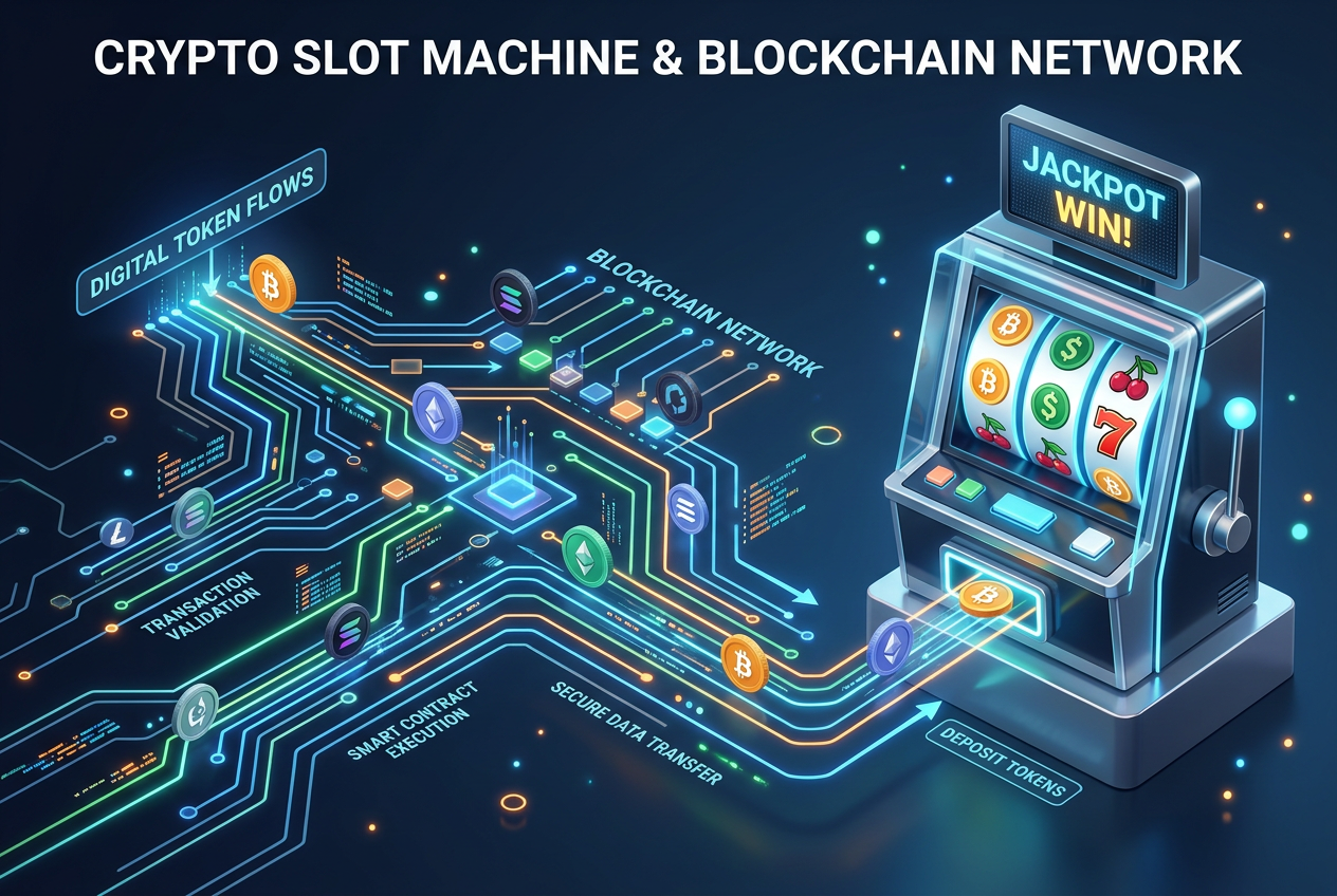 Průtok kryptoměn přes blockchain do kasina