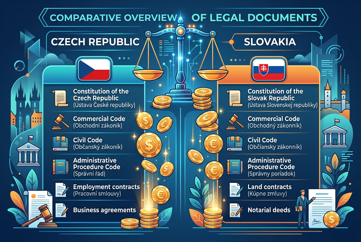 Infografika srovnání české a slovenské hazardní licence 2026